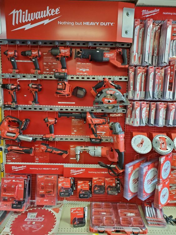 Milwaukee tools at G&W Lumber in Accident Maryland
